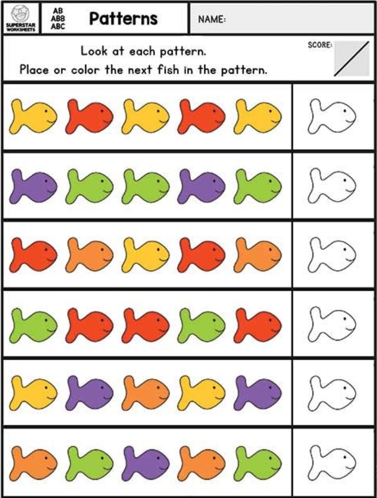 Kindergarten Pattern Worksheets Printable Free Kindergarten Worksheets