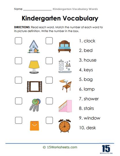vocabulary worksheet for kids