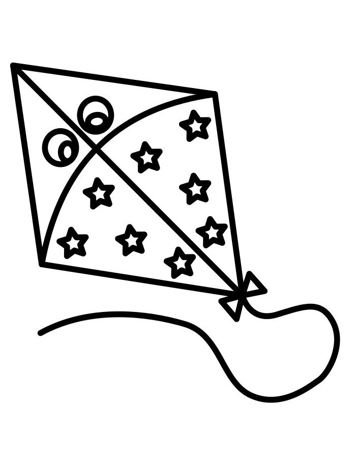 Kite Printable Pdf Coloring Page