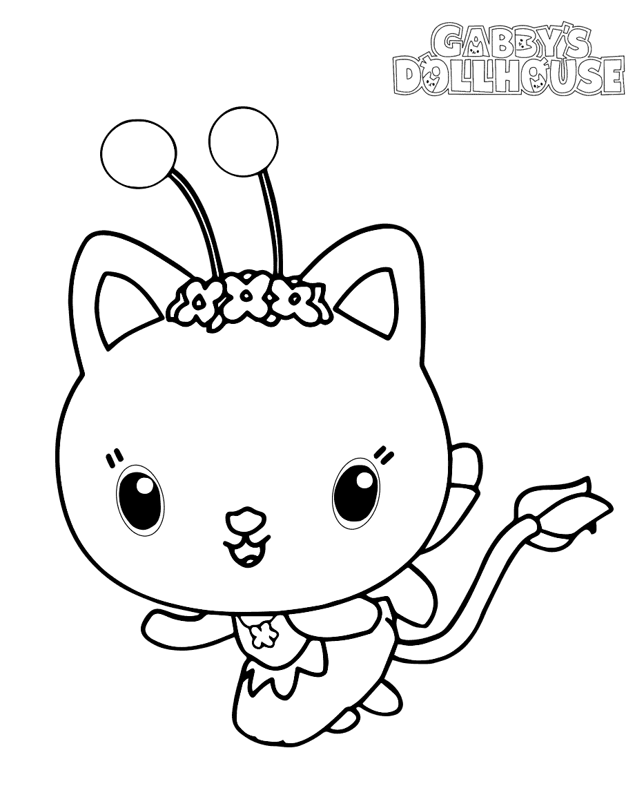 Kitty Fairy Coloring Pages Gabby 39 s Dollhouse Coloring Pages