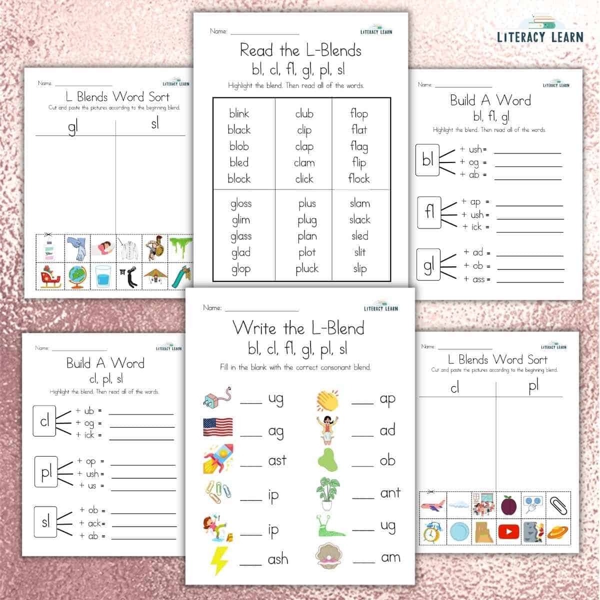 free printable l blend worksheets