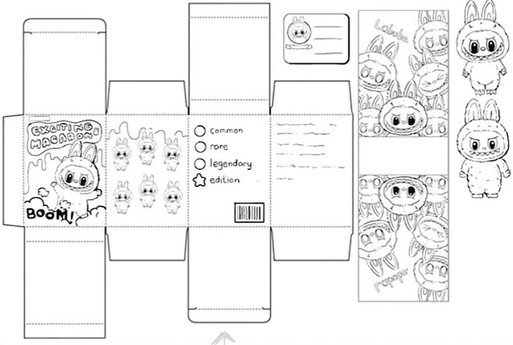 Labubu In 2025 Paper Doll Printable Templates Paper Toys Template