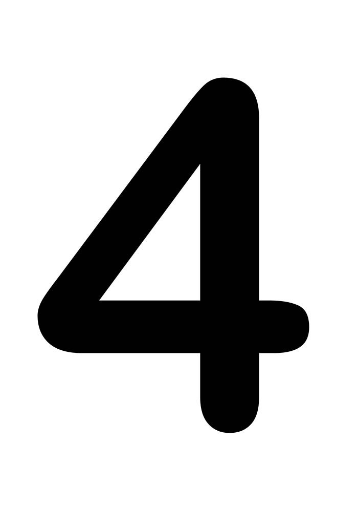 Large Printable Number 4