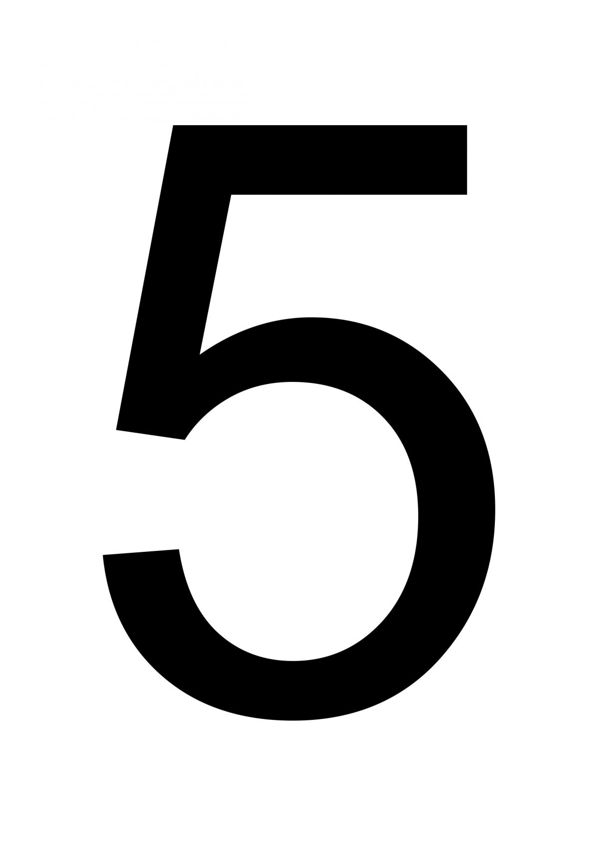 large number 5 printable