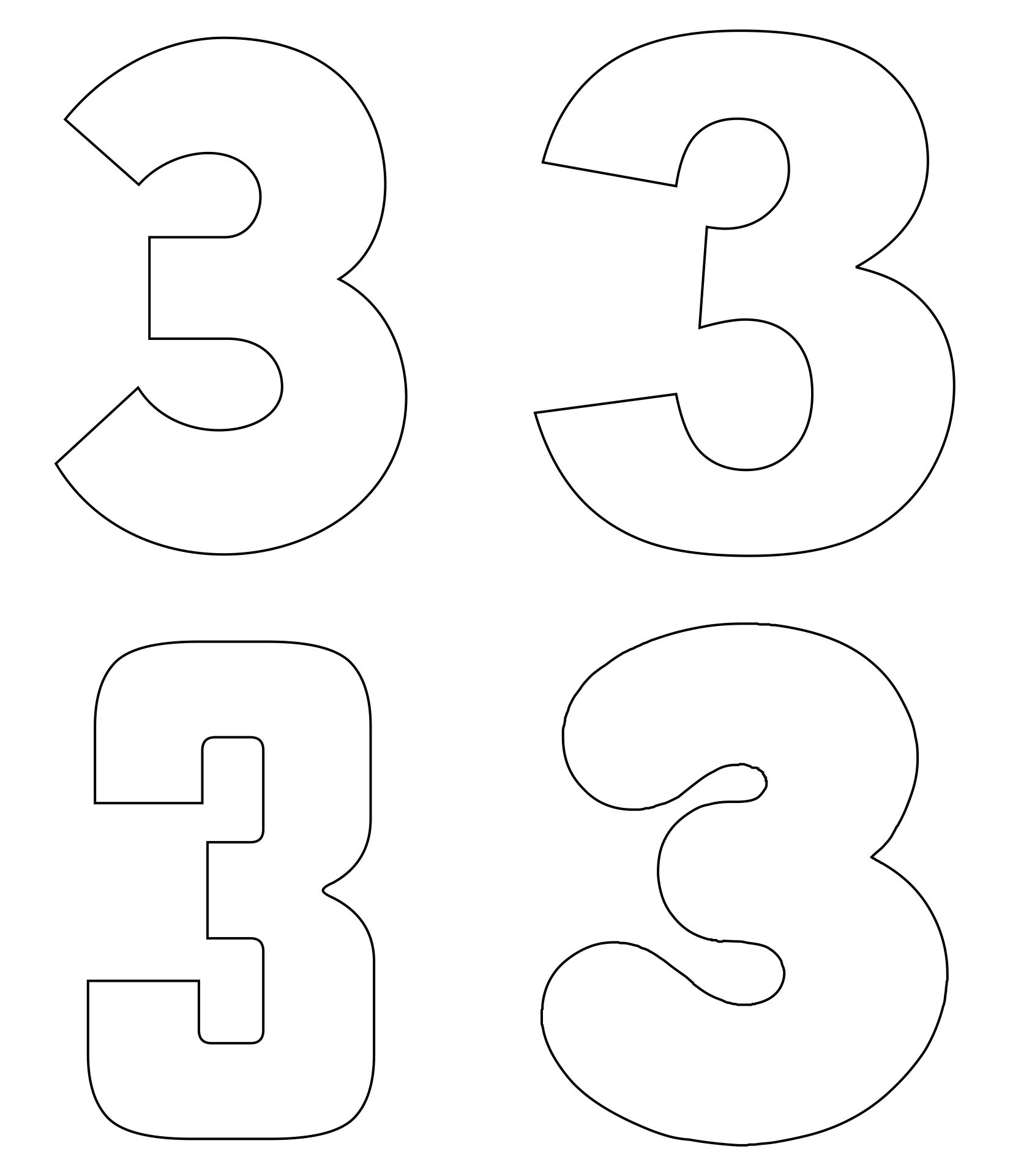 Large Printable Number Templates