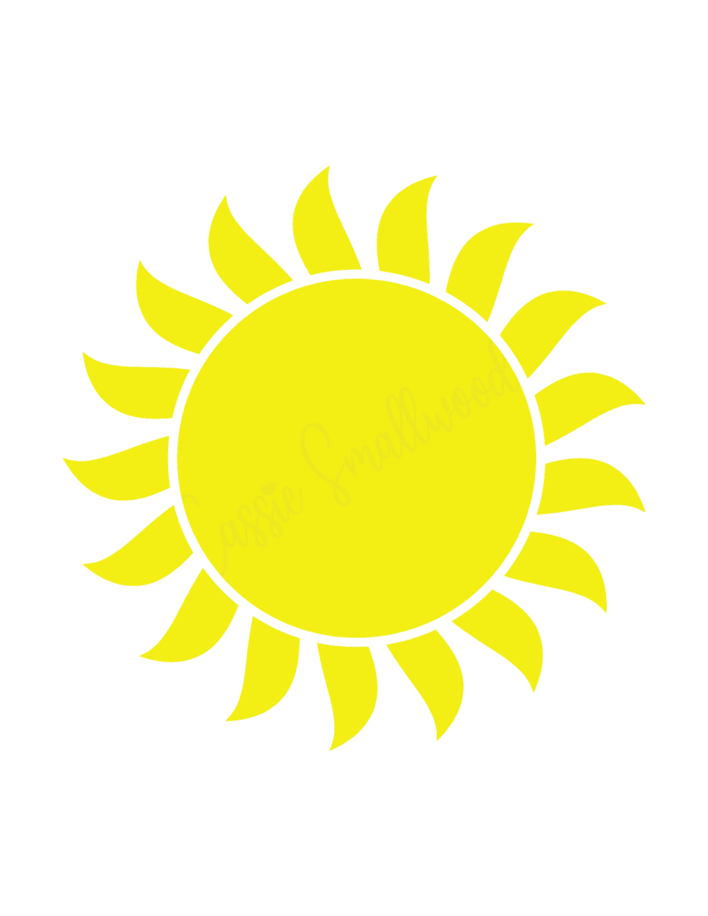 Large Yellow Sun Printable Cassie Smallwood