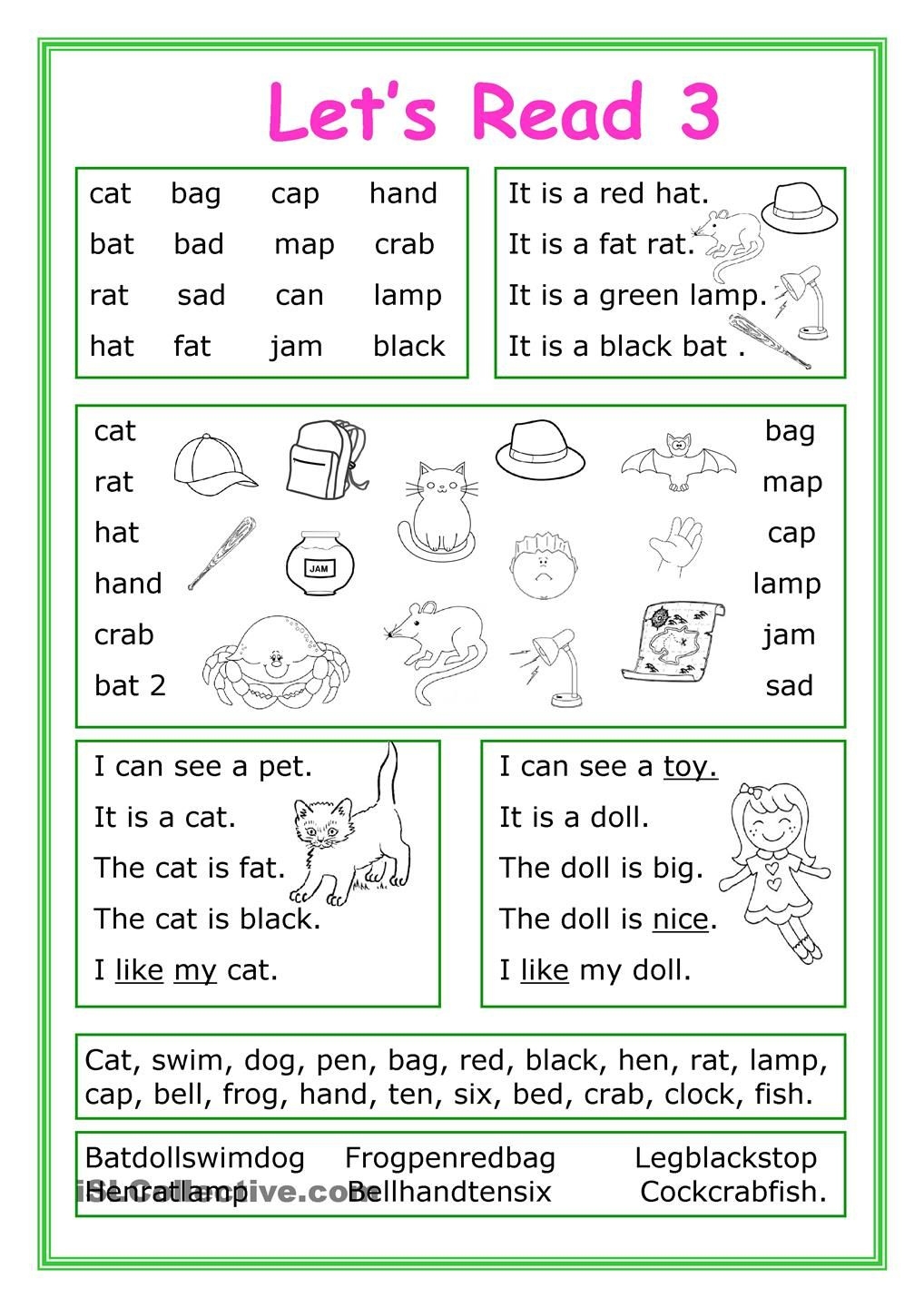 Learn To Read Worksheets Printable Reading Comprehension Worksheets