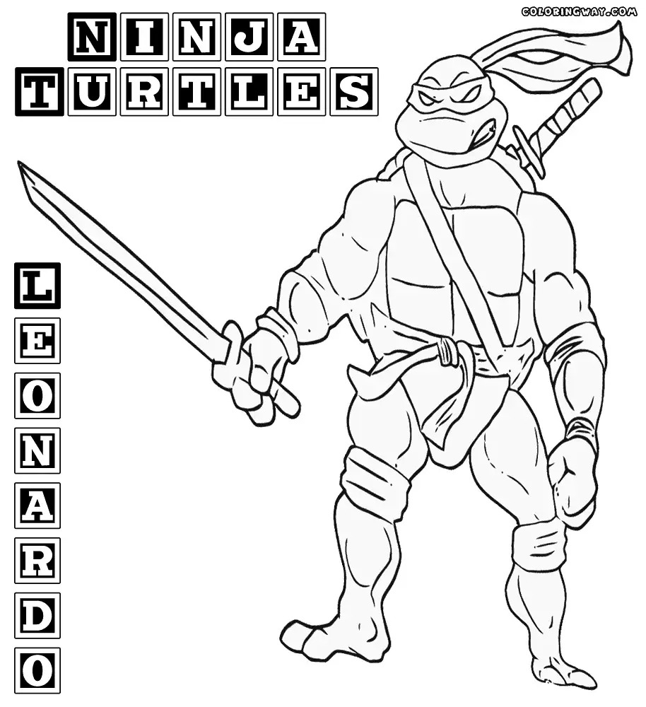 Leonardo Ninja Turtle Coloring Page At GetColorings Free 