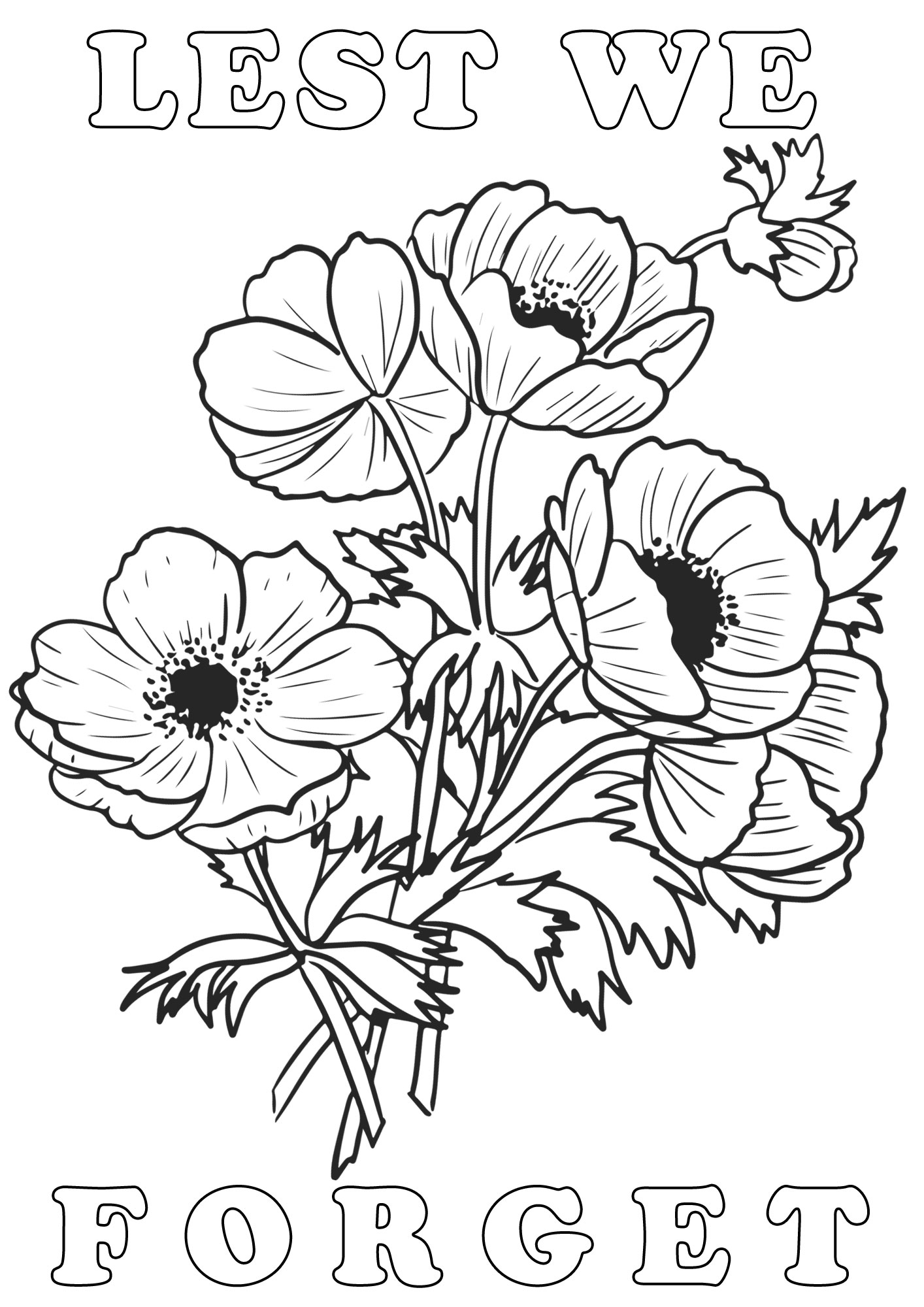Lest We Forget Colouring Poster Rooftop Post Printables