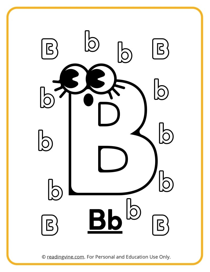 Letter B Coloring Pages Free Printable Sheets For Preschool