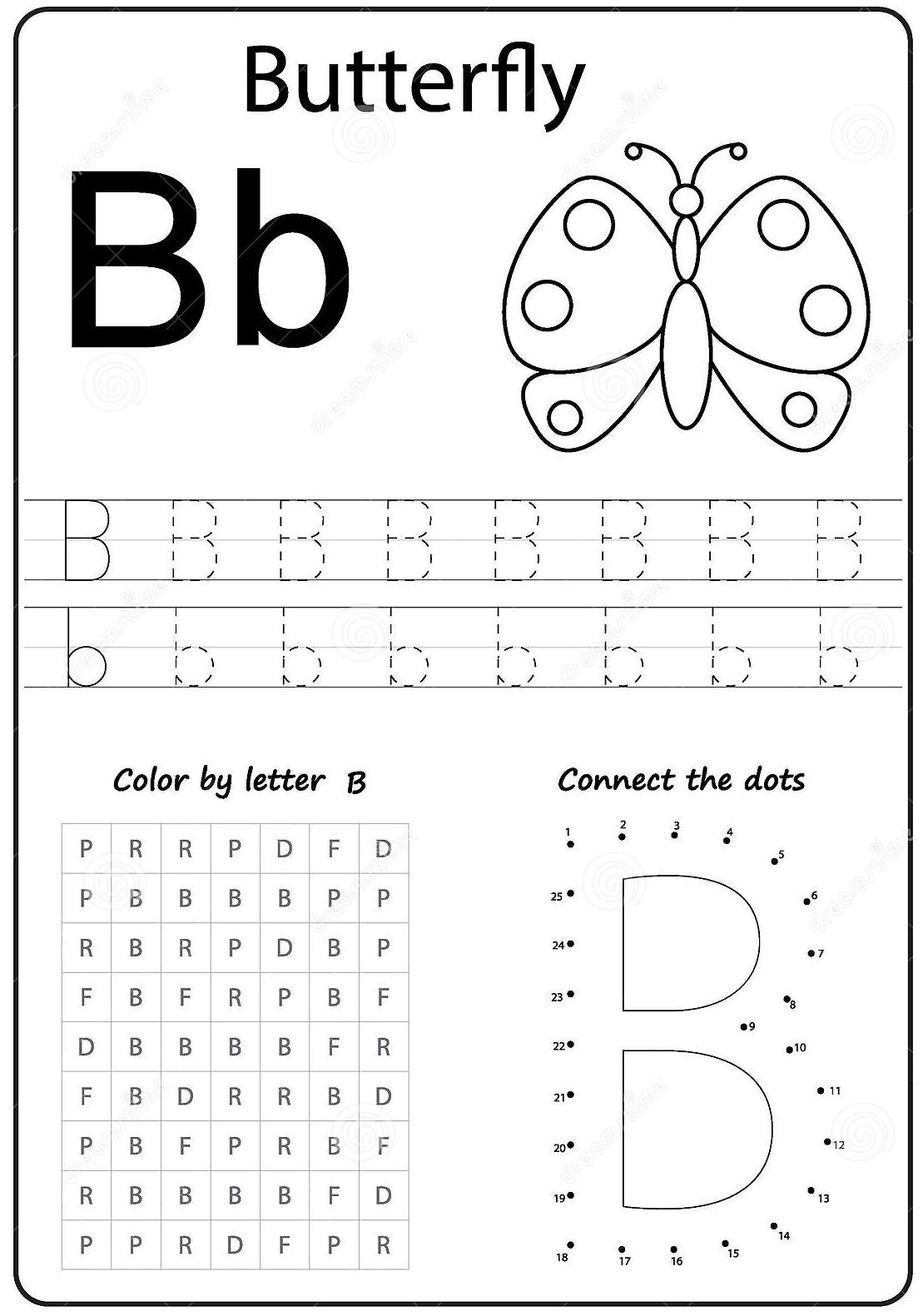 Letter B Printables For Preschoolers Letter Tracing Worksheets