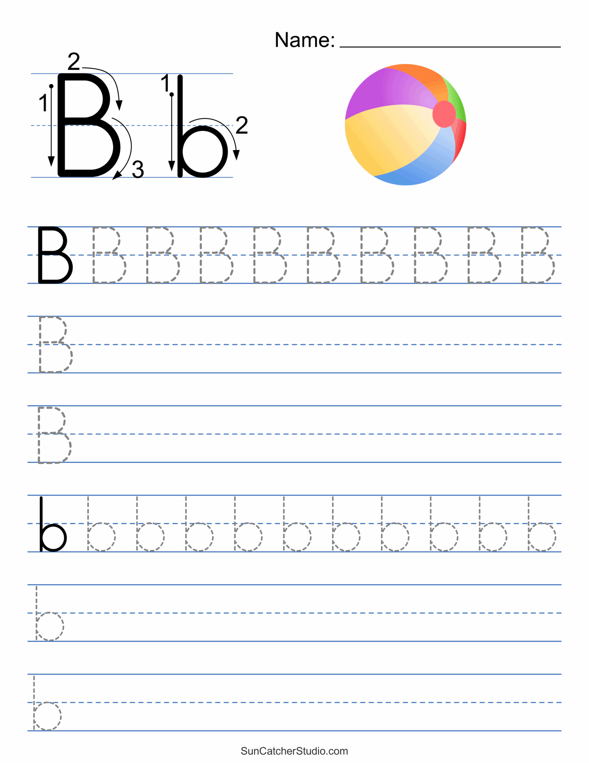 Letter B Tracing Worksheets Free Printable Pdf Infoupdate