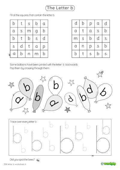Letter B Worksheet 4