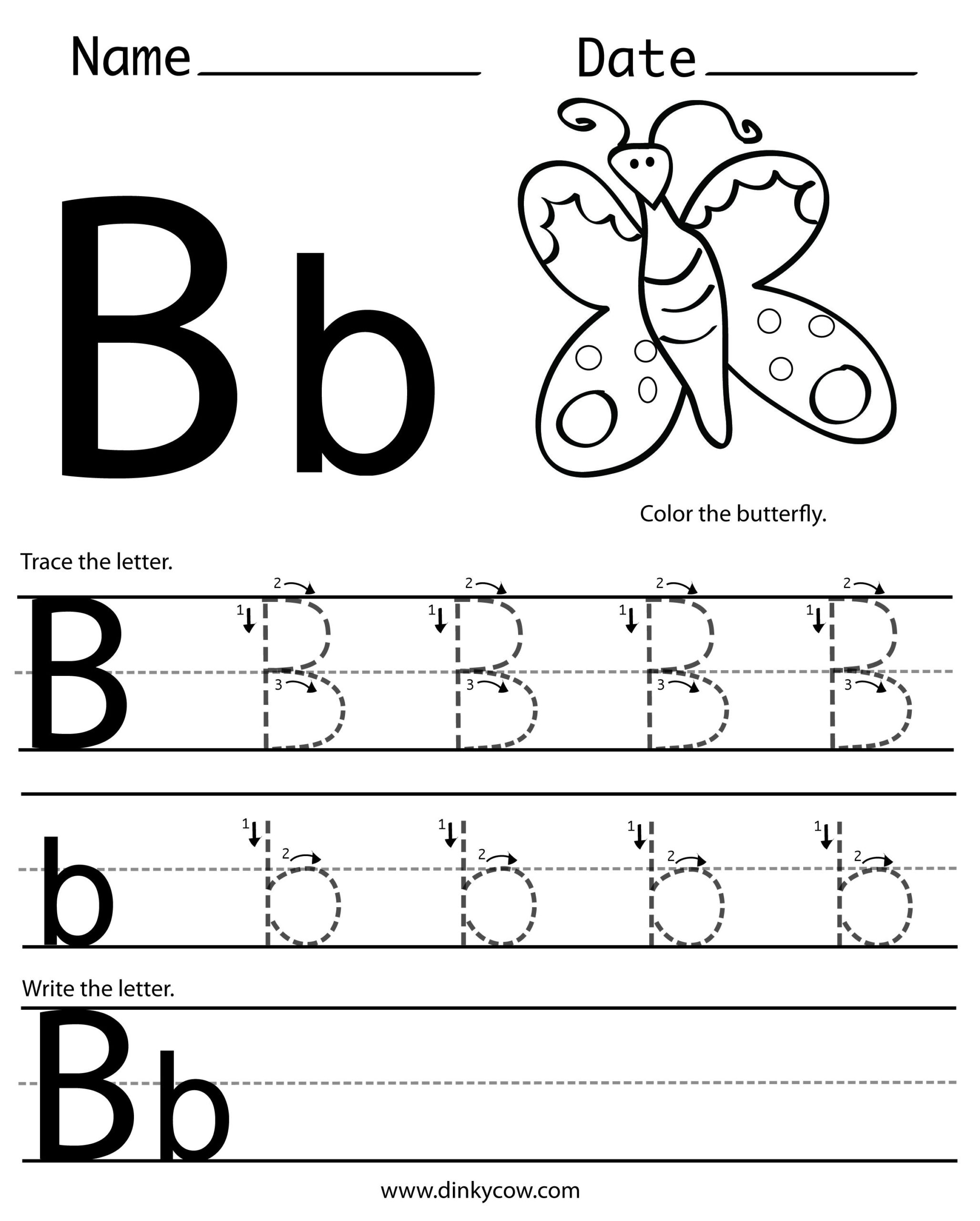 alphabet b worksheets for kindergarten