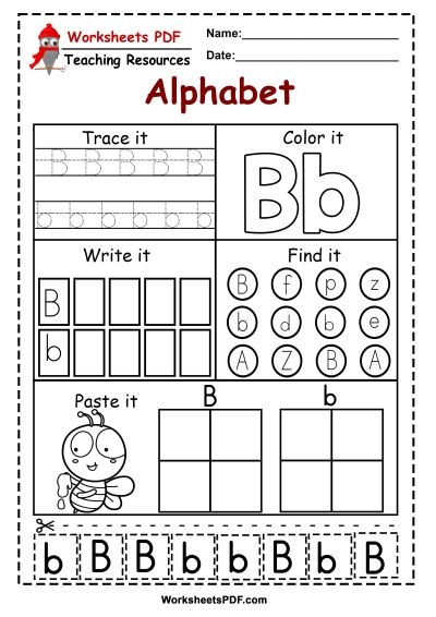 Letter B Worksheets PDF Recognize Trace Print