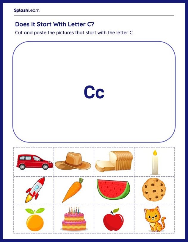 letter c cut and paste worksheets