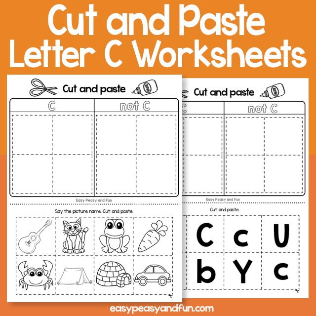 Letter C Cut And Paste Worksheets