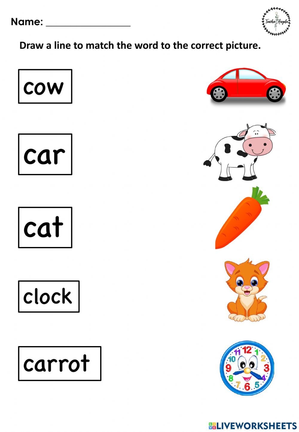 Letter C Matching Interactive Worksheet Worksheets Shapes Worksheet