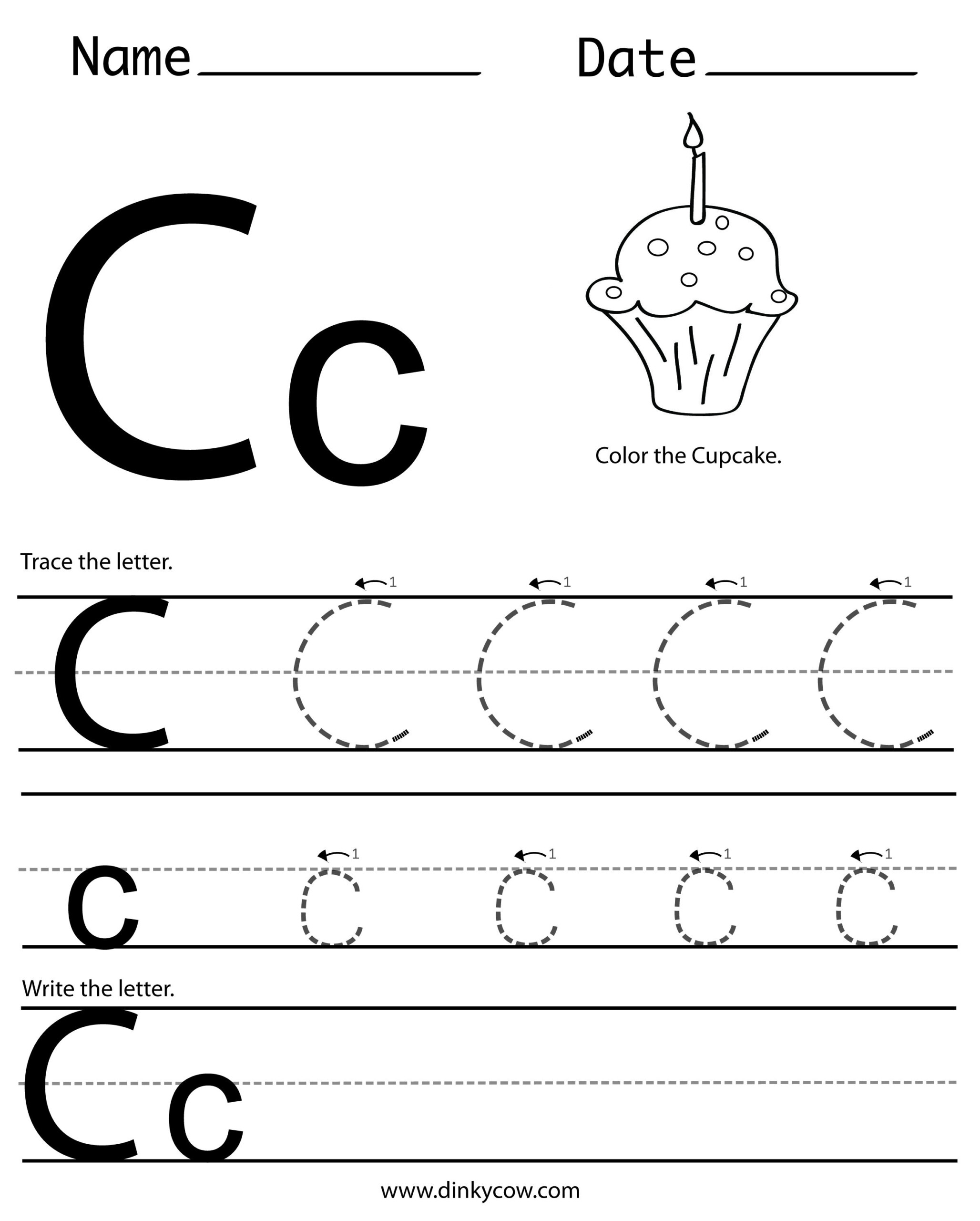 Letter C Tracing Printable TracingLettersWorksheets