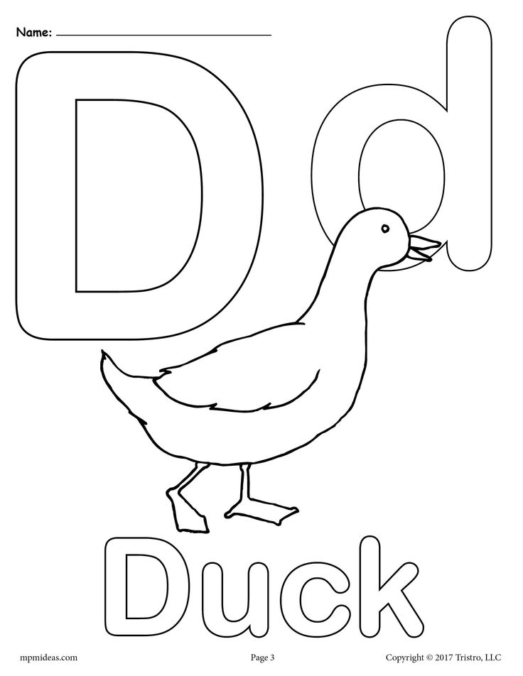 Letter D Alphabet Coloring Pages 3 Printable Versions Alphabet 
