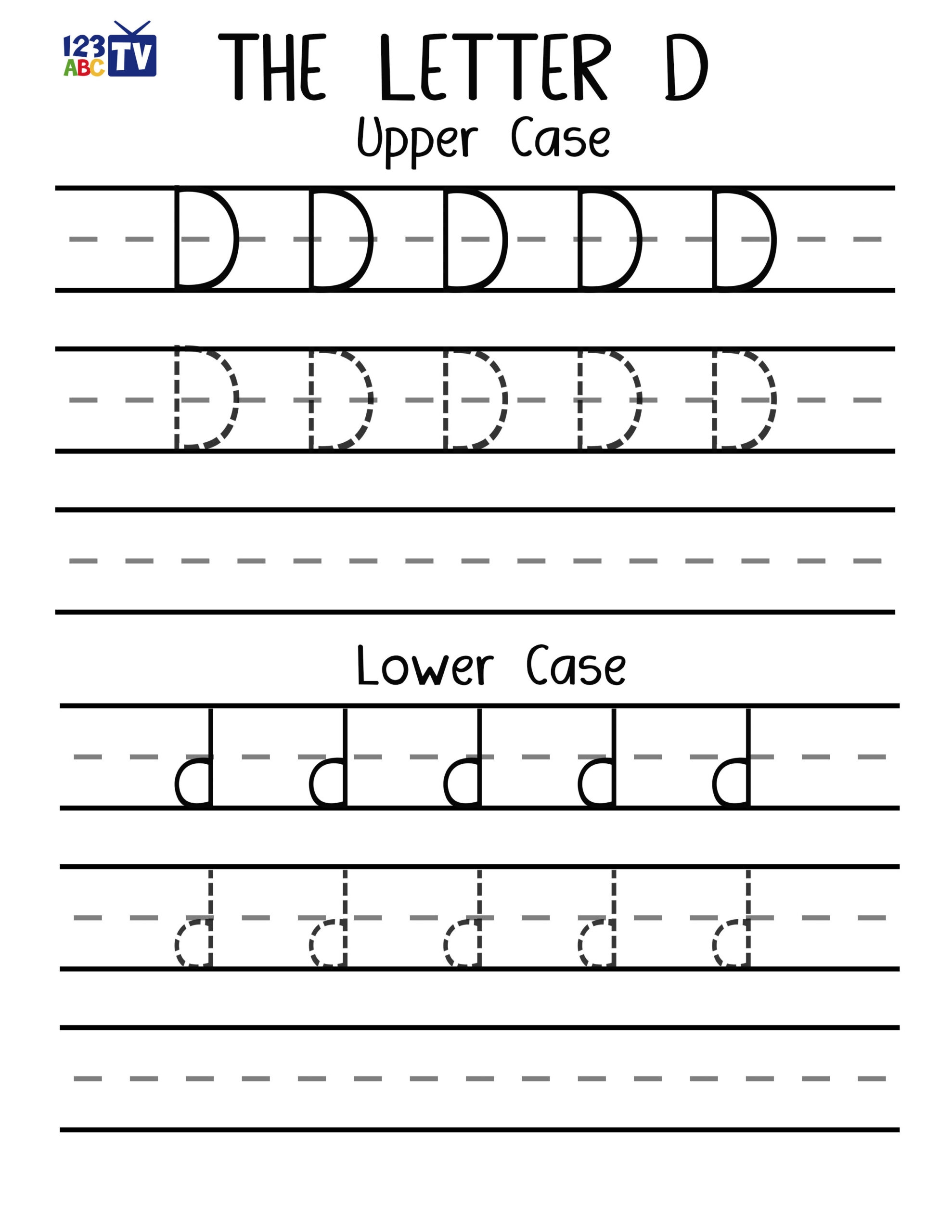 Letter D Handwriting Worksheets Handwriting Worksheets