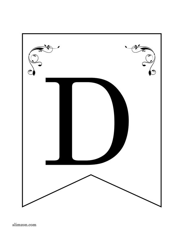 Letter D printable pdf Lettering Letter D Banner