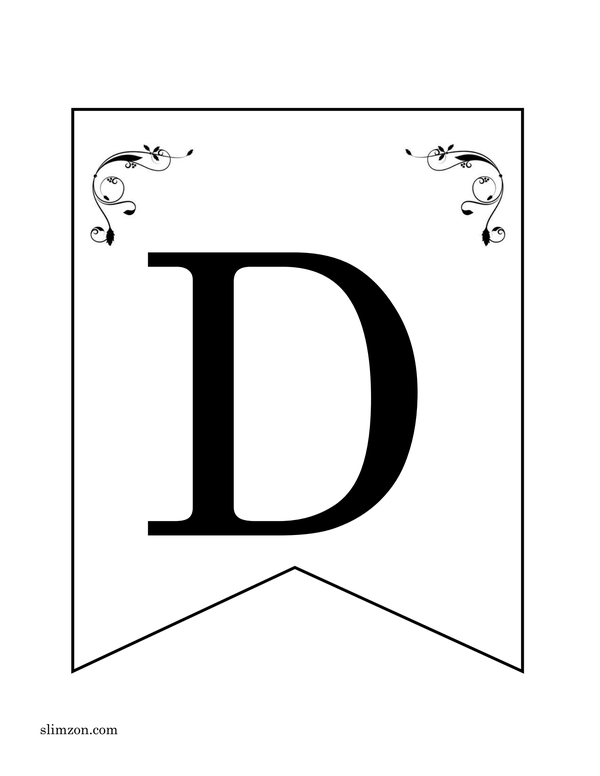 Letter D printable pdf Lettering Letter D Banner