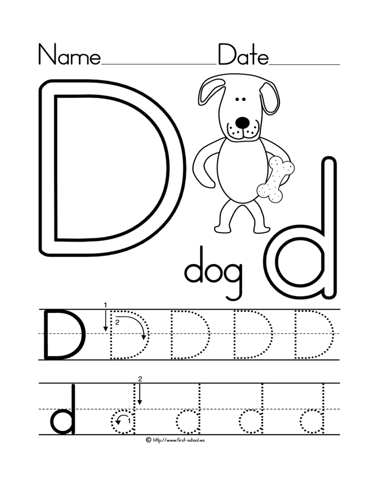 free printable worksheet letter d