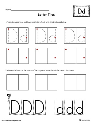 Letter D Tracing And Writing Letter Tiles MyTeachingStation