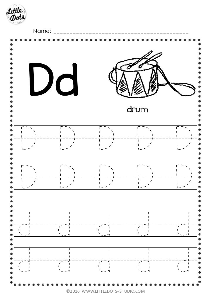 Letter D Tracing Worksheets AlphabetWorksheetsFree