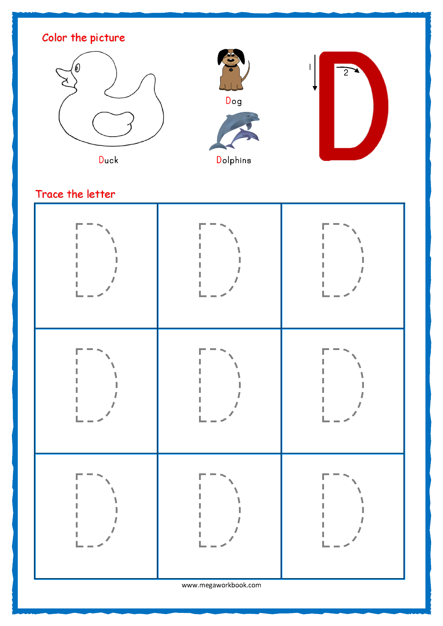 Letter D Tracing Worksheets Preschool AlphabetWorksheetsFree