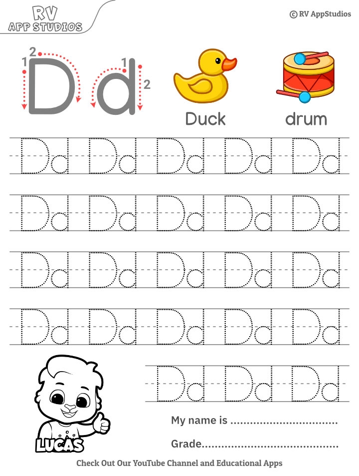 free printable letter dd worksheets