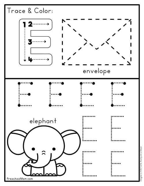 Letter E Preschool Printables Preschool Mom Worksheets Library