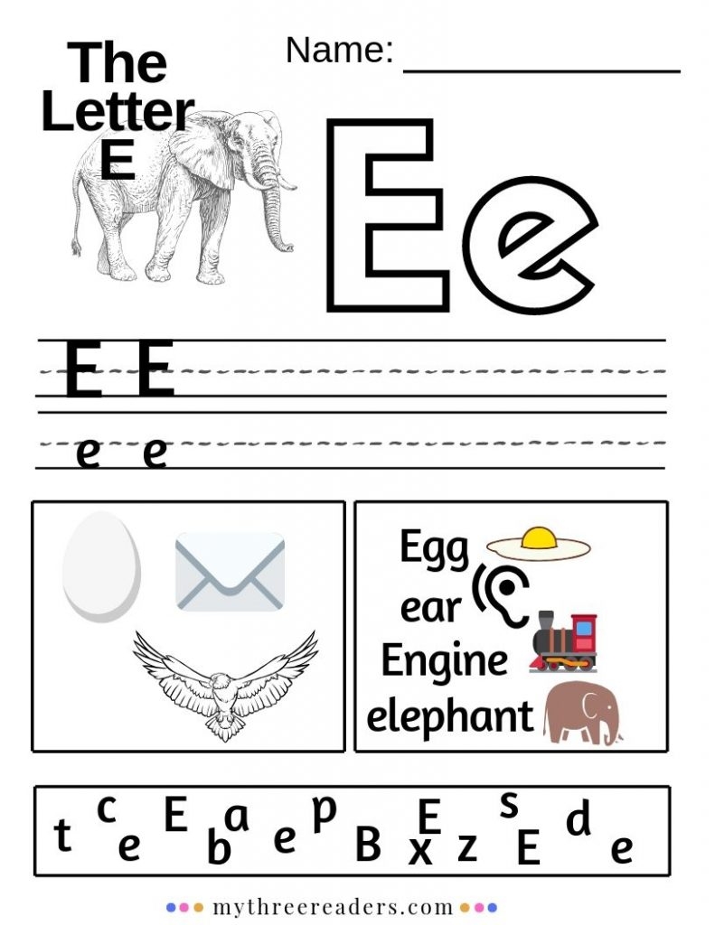 Letter E Preschool Printables