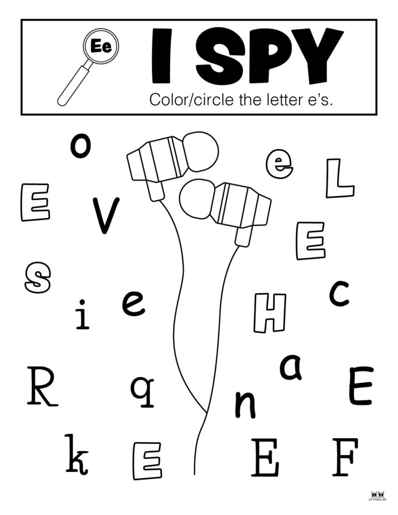 free printable letter e worksheet
