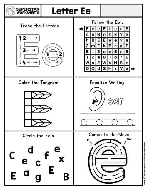 Letter E Worksheets For Pre Pdf Infoupdate