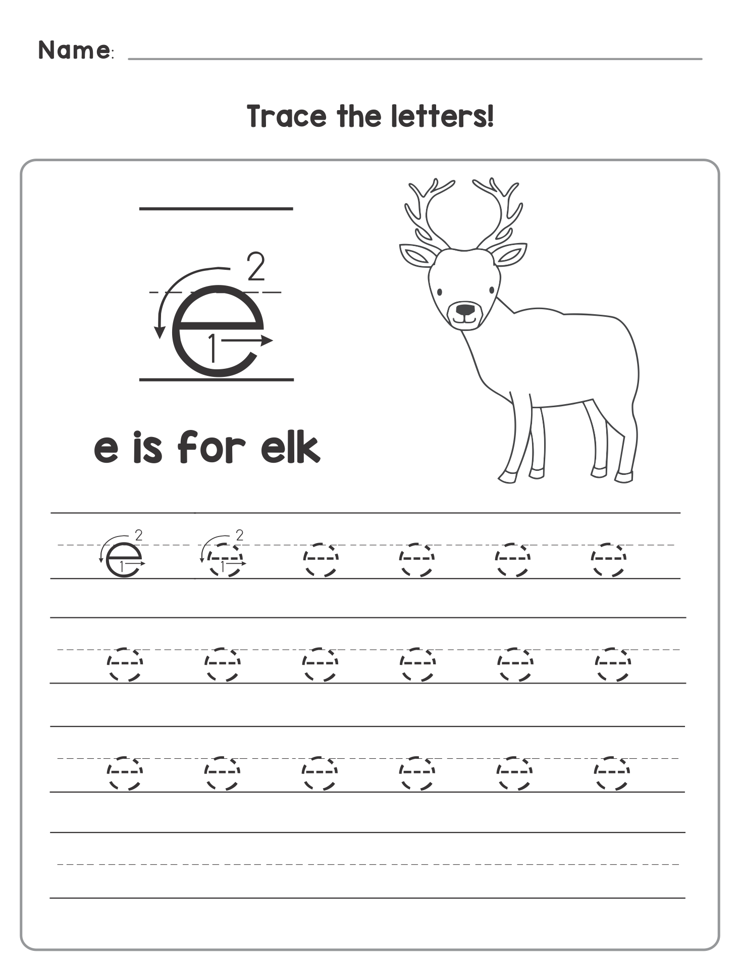 Letter E Worksheets Free 10 Free PDF Printables Printablee