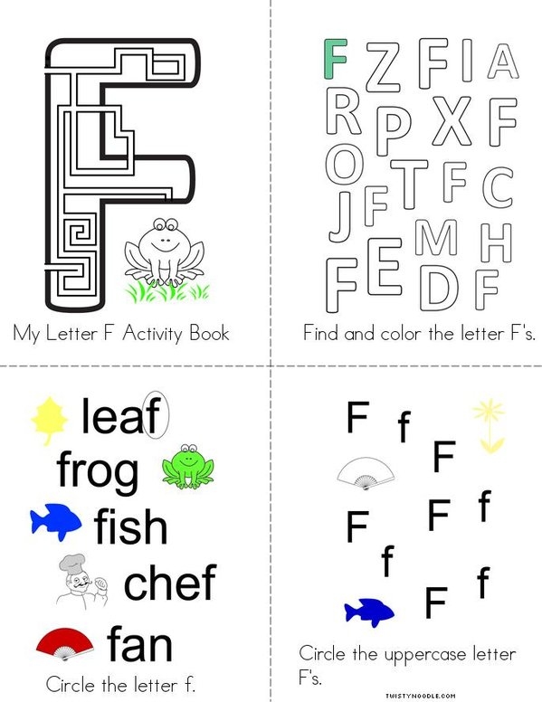 Letter F Activity Book Twisty Noodle