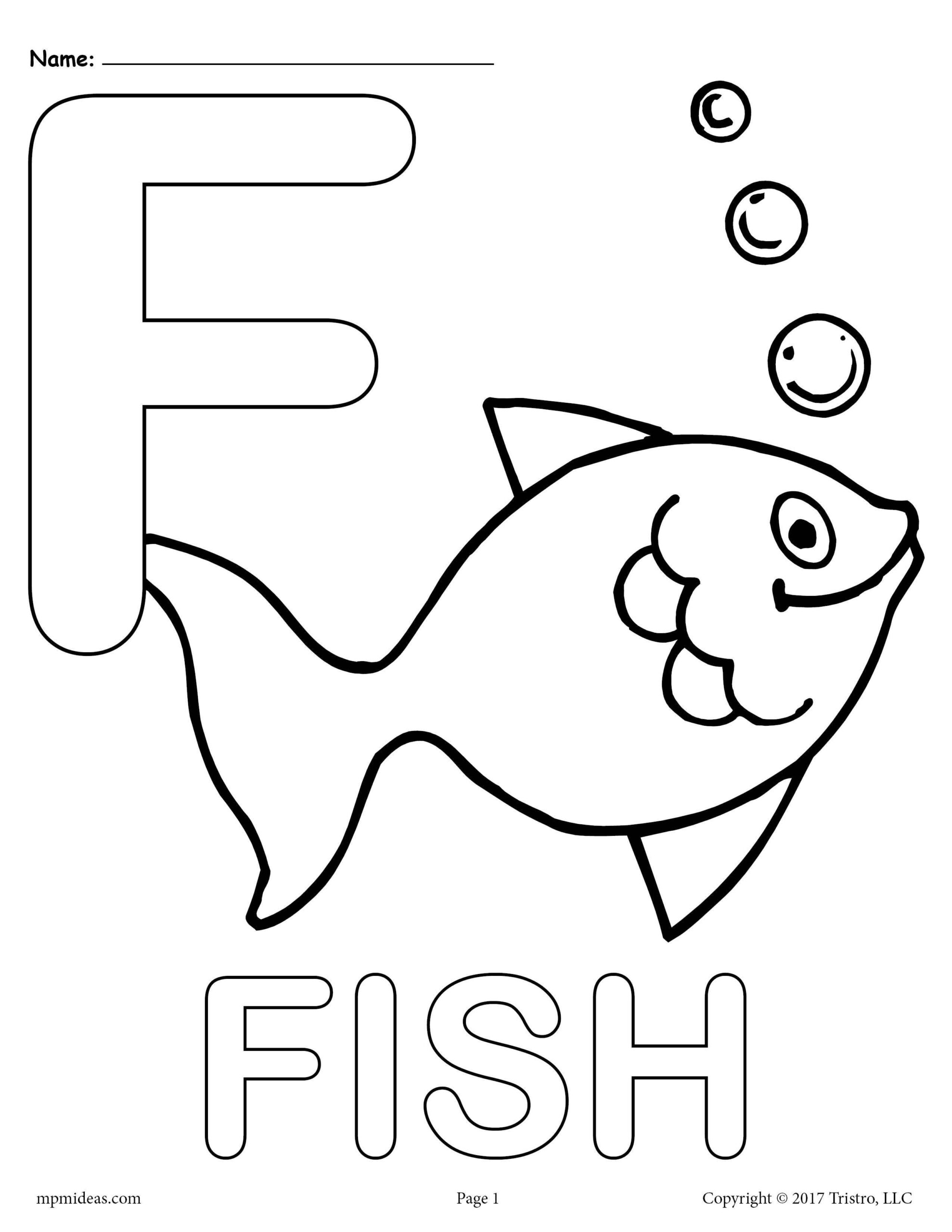 Letter F Alphabet Coloring Pages 3 Printable Versions Digital Download
