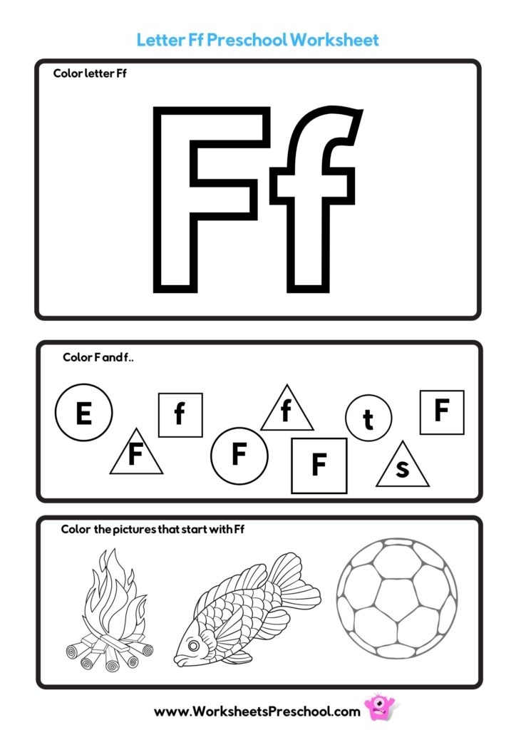 Letter F Preschool Worksheets 4 Free PDF Printables