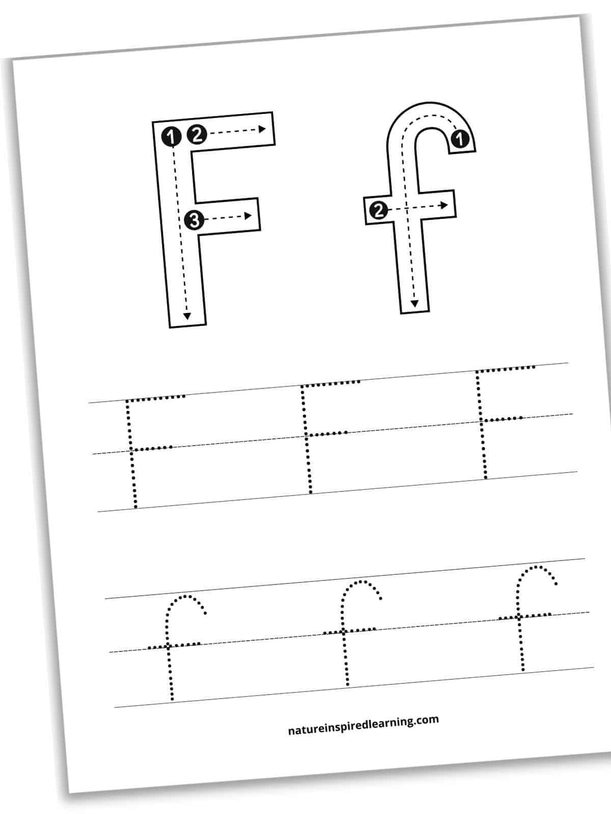 letter f tracing worksheets printable