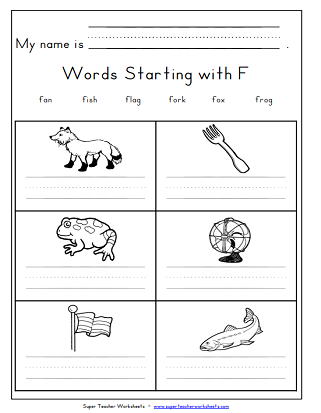 f is for worksheet