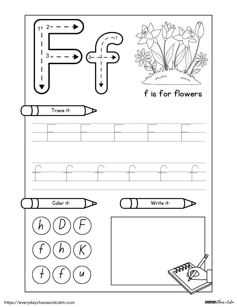 the letter f printable worksheets