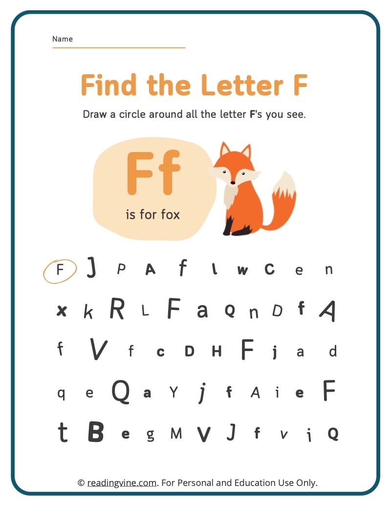 letter f printables for preschool