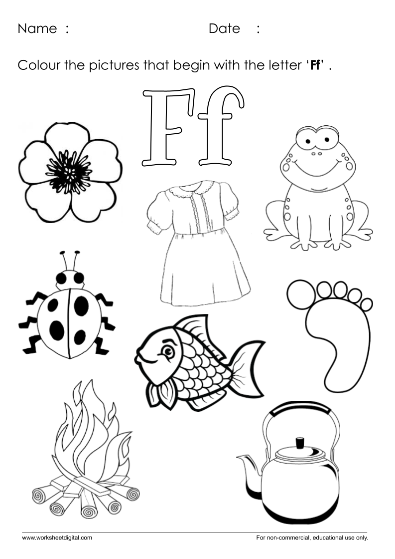 letter f identification worksheets