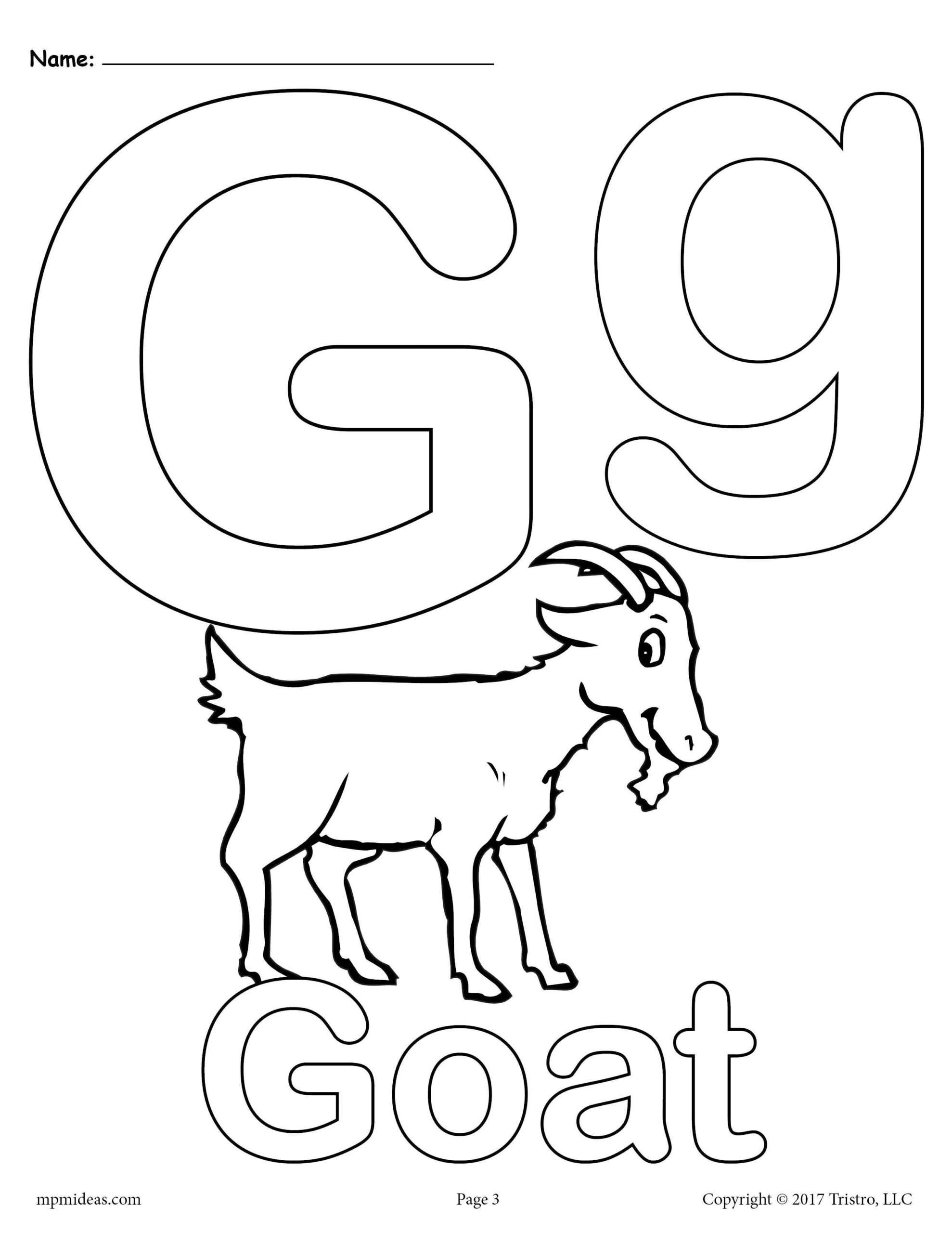 Letter G Alphabet Coloring Pages 3 Printable Versions Letter A