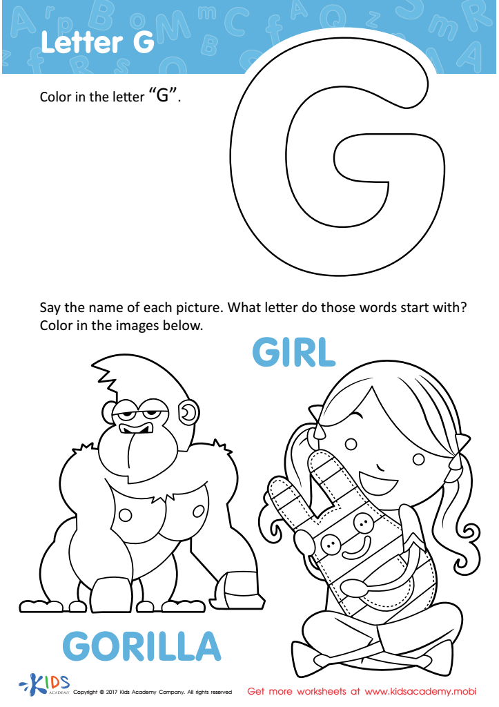 Letter G Coloring Sheets Free Infoupdate
