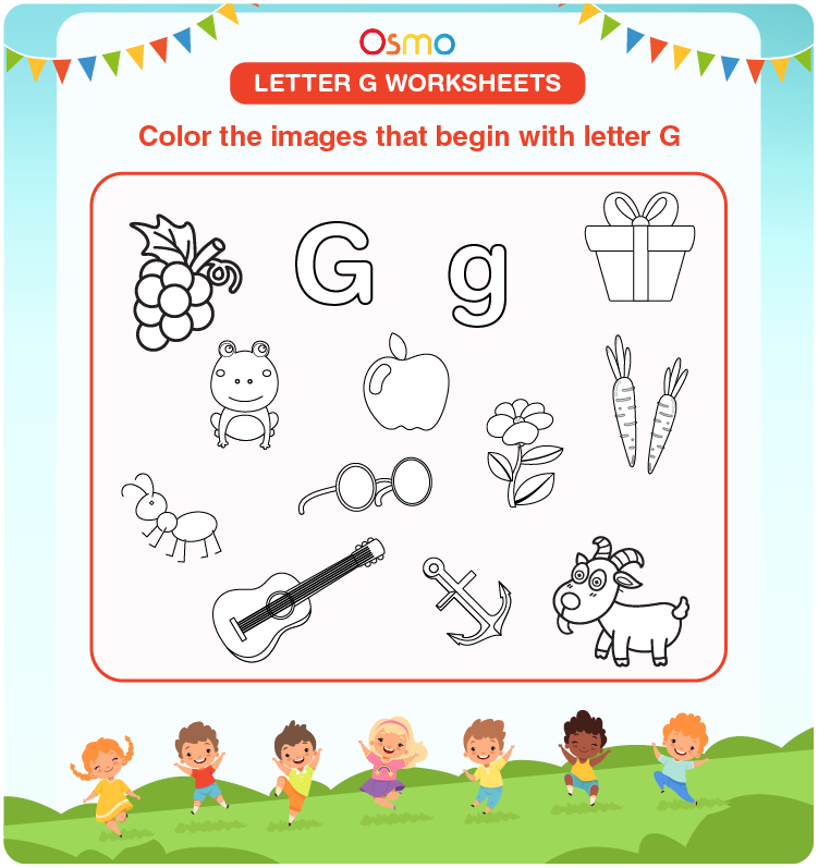 letter g worksheets for kids