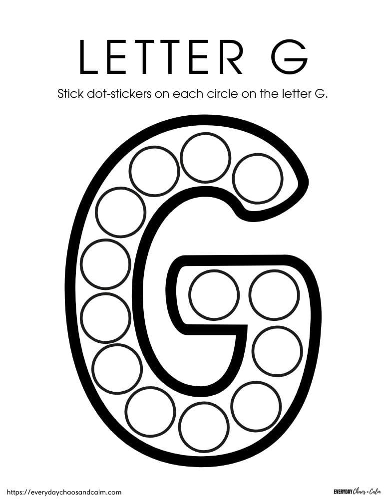 printable letter g pictures