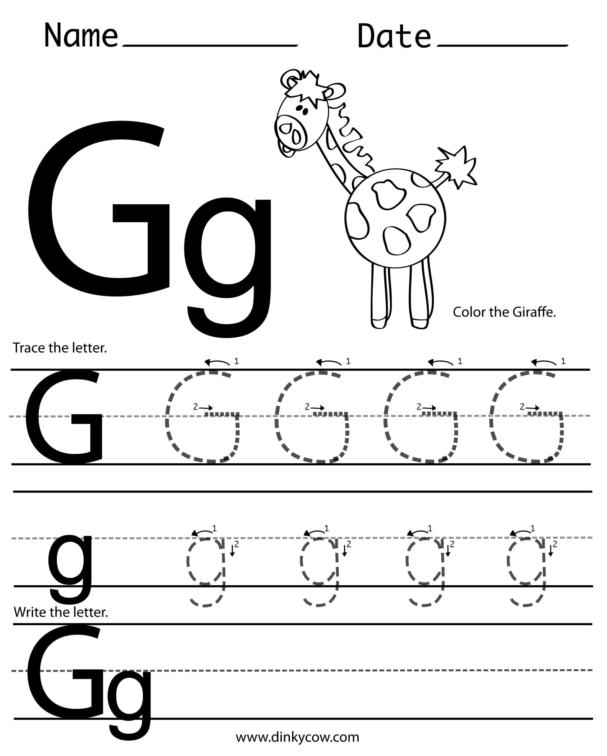 Letter G Tracing Worksheets Letter Tracing Worksheets